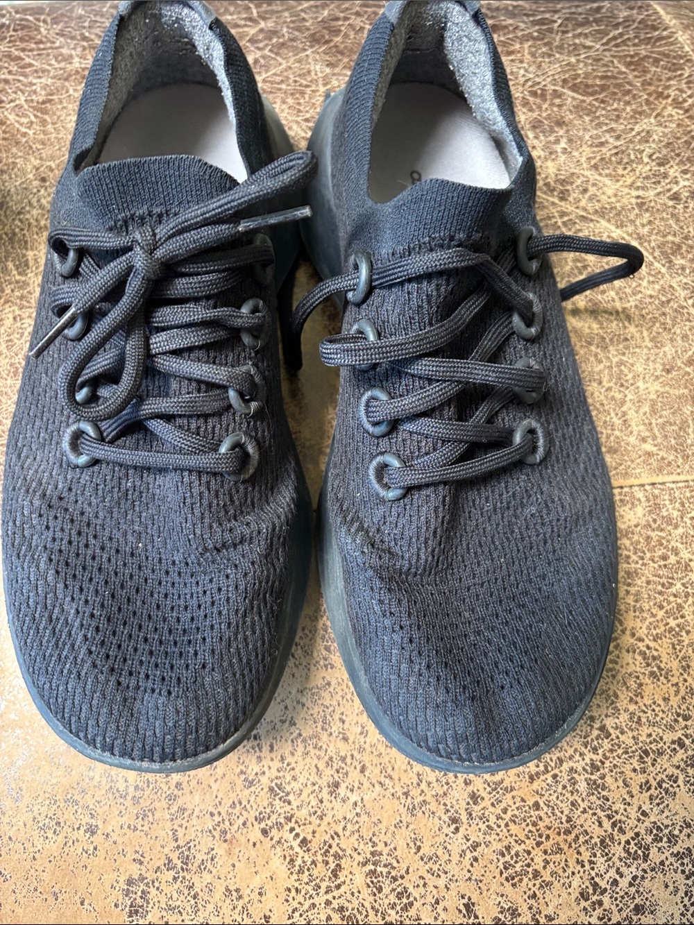 allbirds Men's Black Knit Lace-Up Sneakers